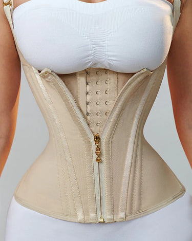 Double-layer steel-boned tight waist shaping top